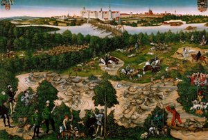 Hirschjagd des Kurfürsten Johann Friedrich von Lucas Cranach the Elder